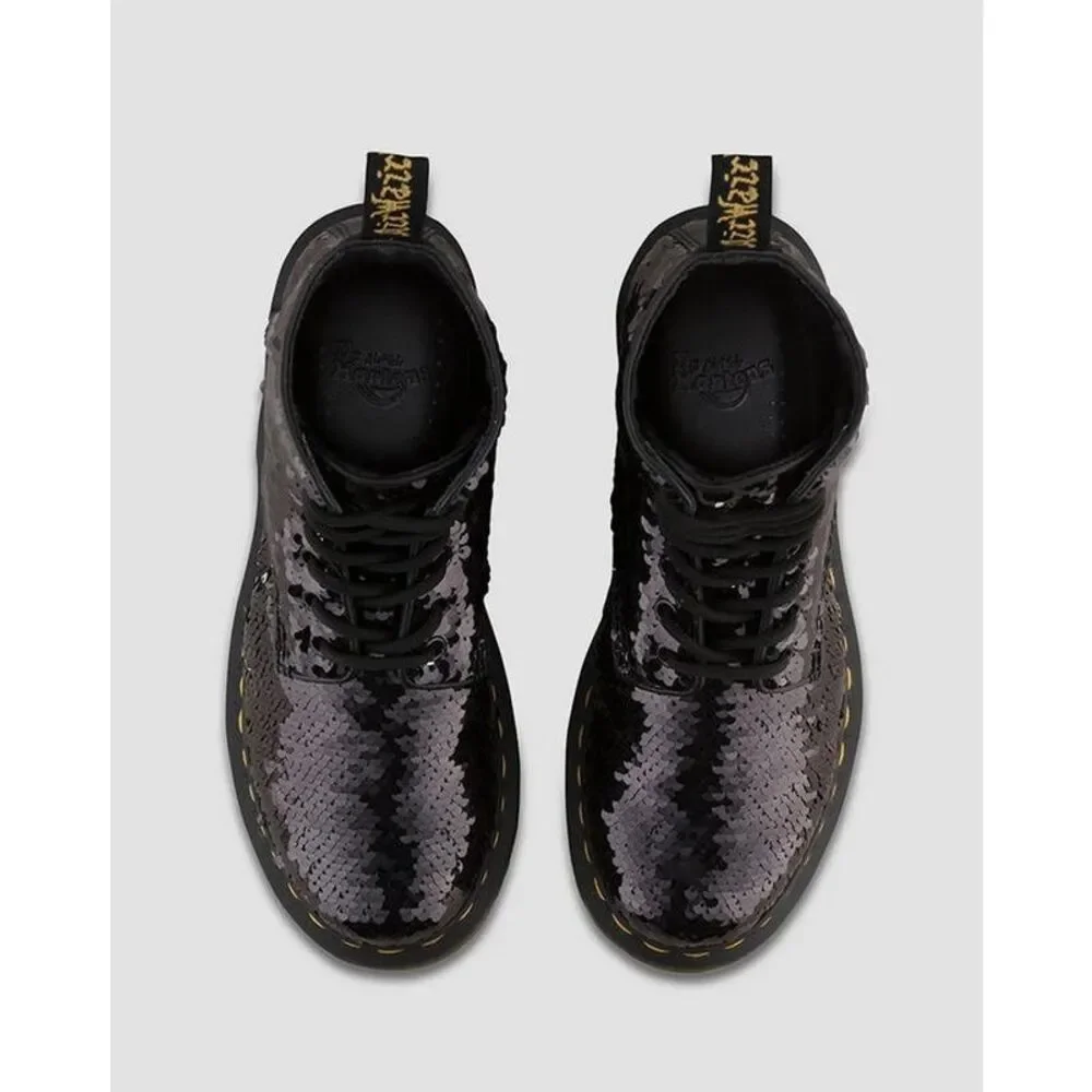 Dr Martens 1460 Pascal Reversible Sequin Black Boots kids size 5